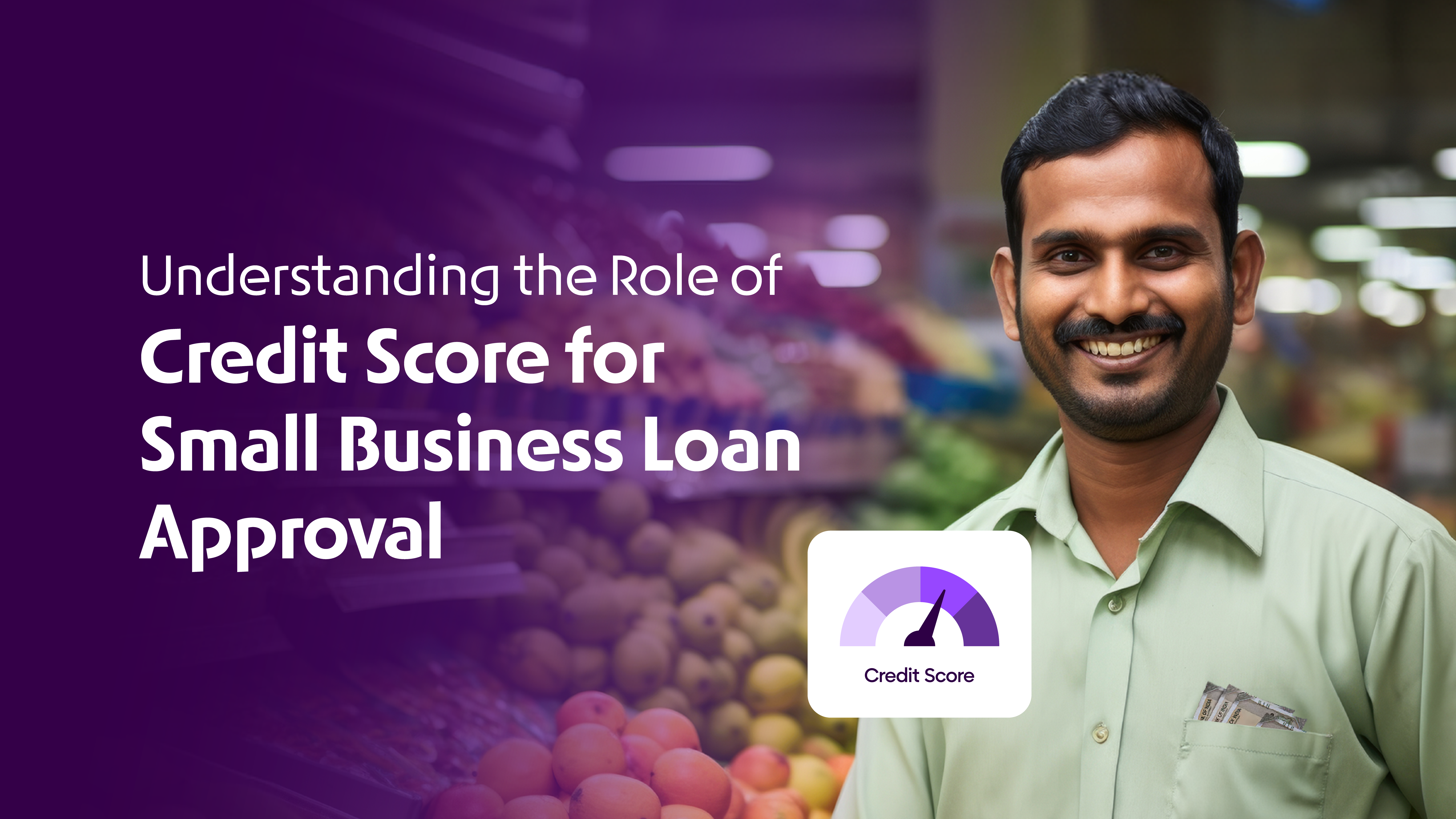 This image shows a picture of a credit score for a small business loan approval.