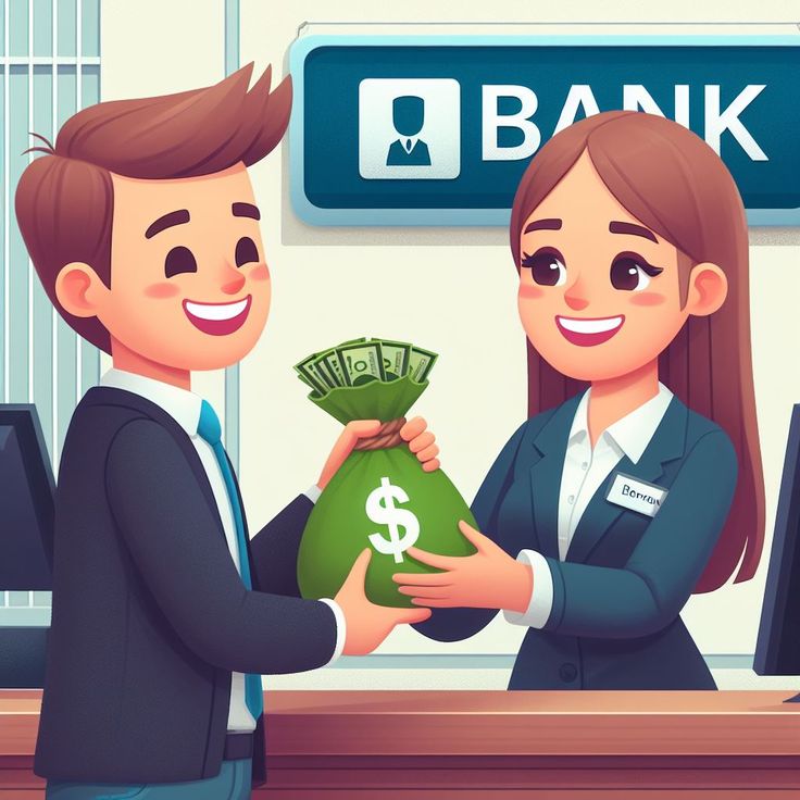 A customer is receiving a loan or financial assistance from a bank representative.