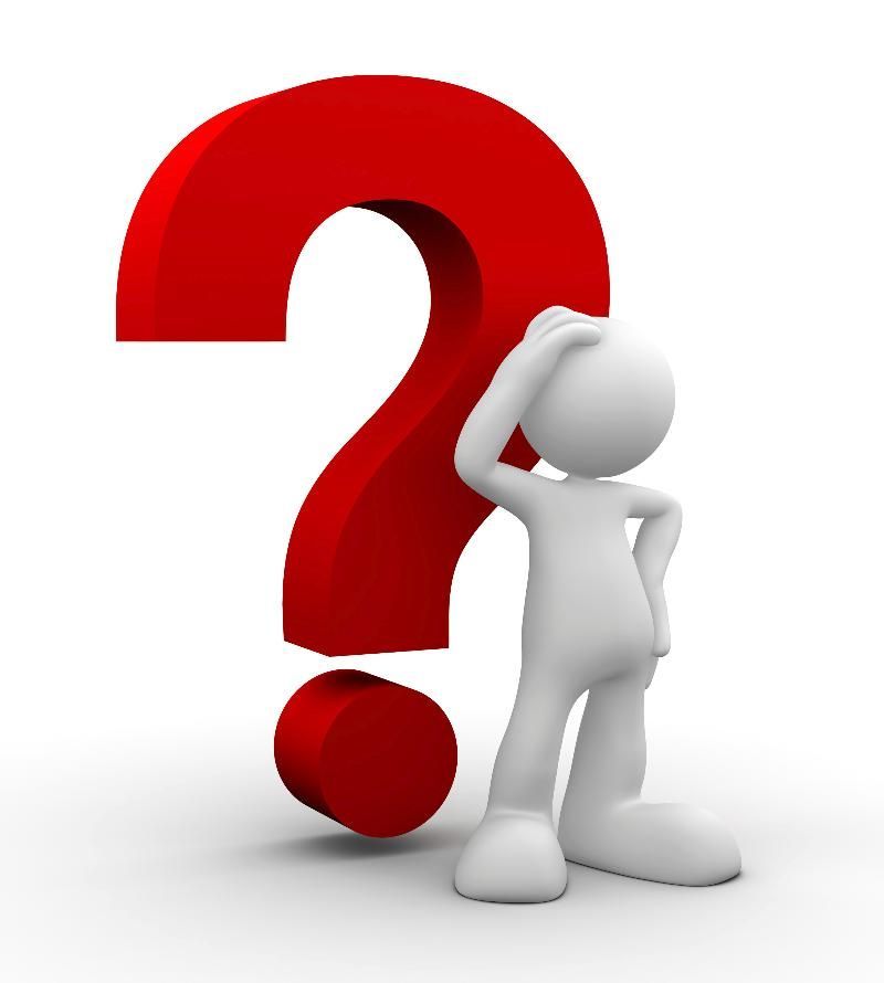 A 3D human figure scratching its head while standing next to a large red question mark, symbolizing confusion or uncertainty.