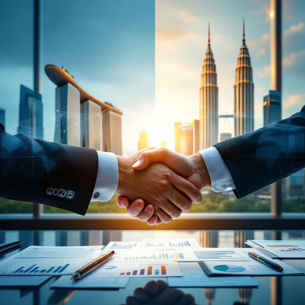 Business partners shaking hands over financial documents in a modern office, symbolizing merchant cash advance funding for hospitality businesses and fast working capital solutions.