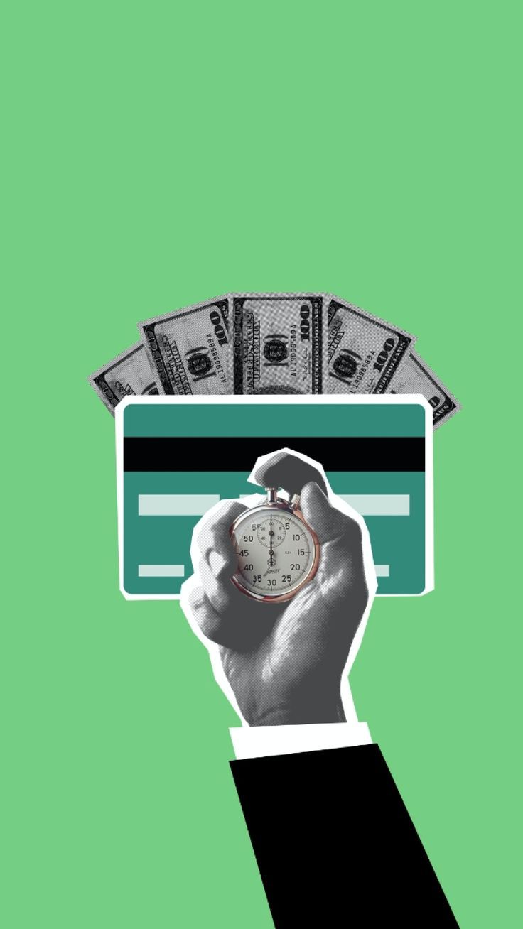 Illustration showing fast business funding with stopwatch, credit card and cash, symbolising quick loan approval speed and financing turnaround.